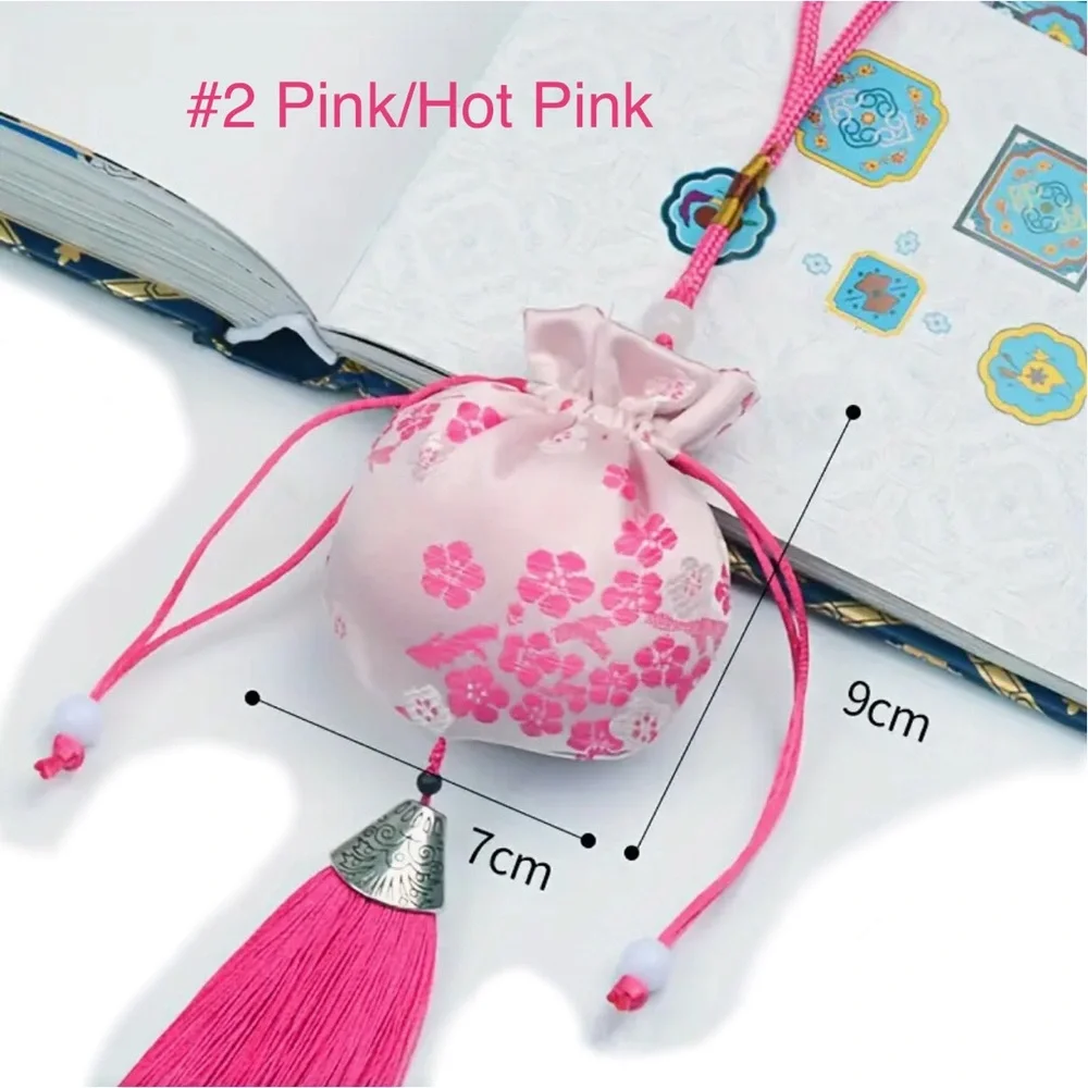 One Small Draw String Purse - Gift Bag - Sachet Bag with Tassel (u choose color)